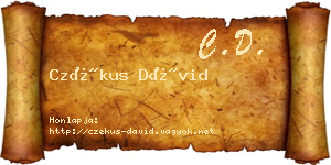 Czékus Dávid névjegykártya